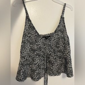 mind code black floral tank top